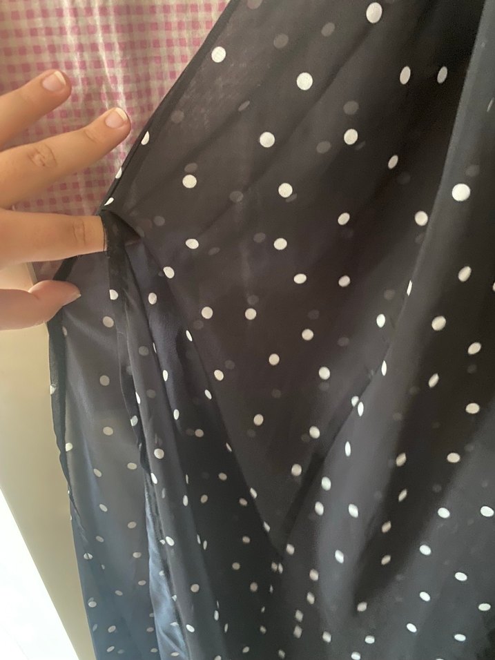 Puantiye Desenli Siyah  elbise - Görsel 3