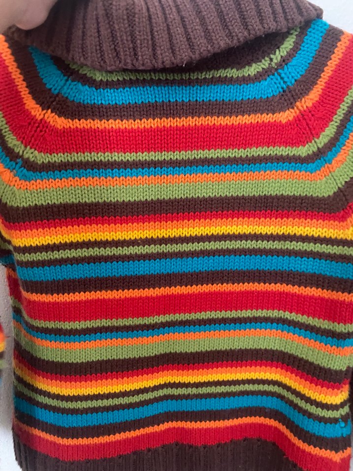 Çok Renkli Çizgili Kız Triko Hırka LCW - Görsel 4