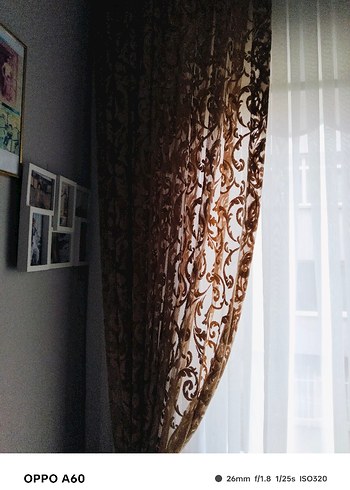 Bej Yılan Desenli Bohem Perde iki kanattır - Görsel 3