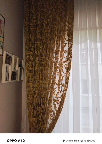 Bej Yılan Desenli Bohem Perde iki kanattır - Görsel 2