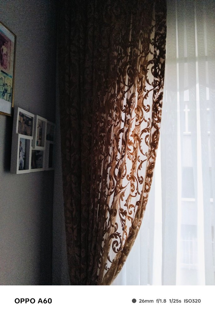 Bej Yılan Desenli Bohem Perde iki kanattır - Görsel 3