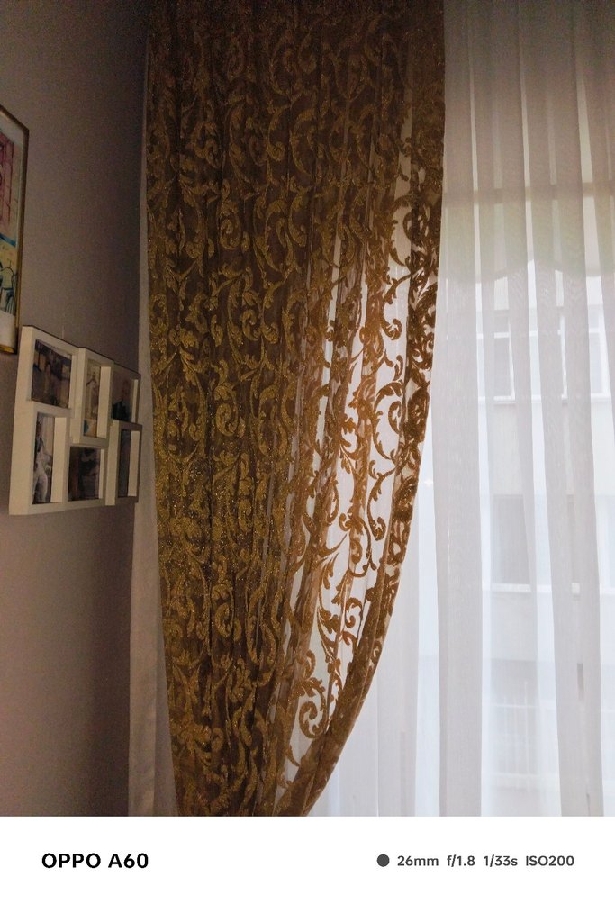 Bej Yılan Desenli Bohem Perde iki kanattır - Görsel 2