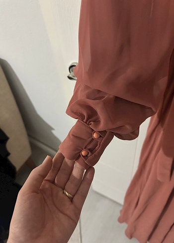 Uzun Kol Detaylı Modern Klasik Elbise tesettüre uygun - Görsel 2