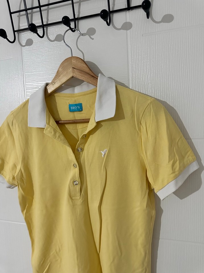 Sarı Pamuklu Kısa Kollu Polo Tişört - Görsel 2