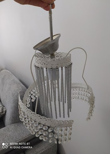 Ikea Siklik Ve Zarafet Gumus Metal Tasli Asma Avize