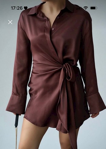 Bordo Mini Kadın Salaş Elbise
