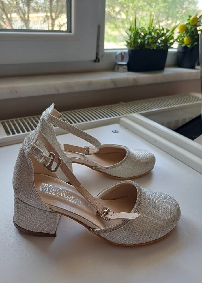 Şık  düğün  dogum gunu parti topuklu kiz cocuk ayakkabisi - Görsel 2