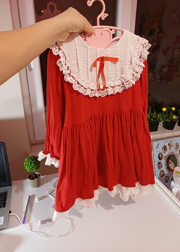 Kirkizi baslikli kiz elbisesi - Görsel 3