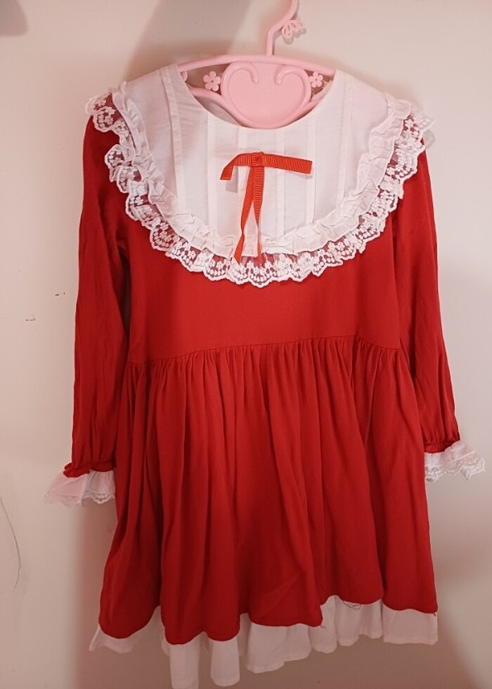 Kirkizi baslikli kiz elbisesi - Görsel 4