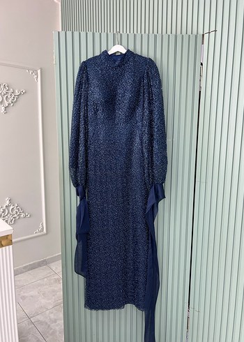 Lacivert elbise - Görsel 2