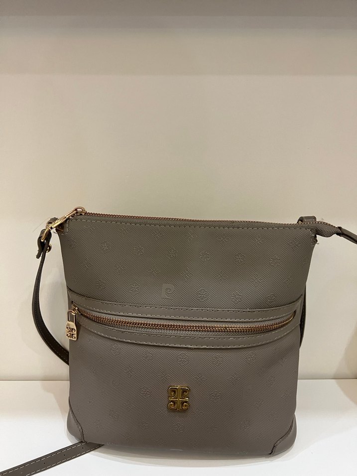 Gri Deri Kadın Çanta Fermuarlı - Görsel 2