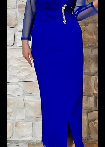 Lacivert Abiye Elbise - Görsel 3