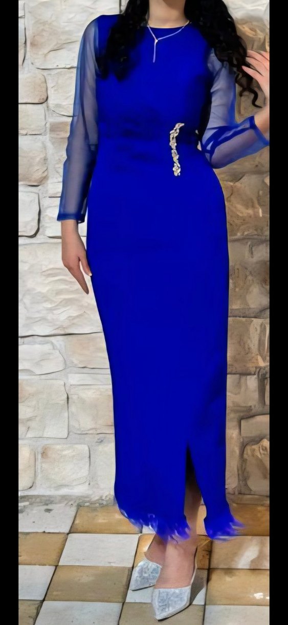 Lacivert Abiye Elbise - Görsel 3