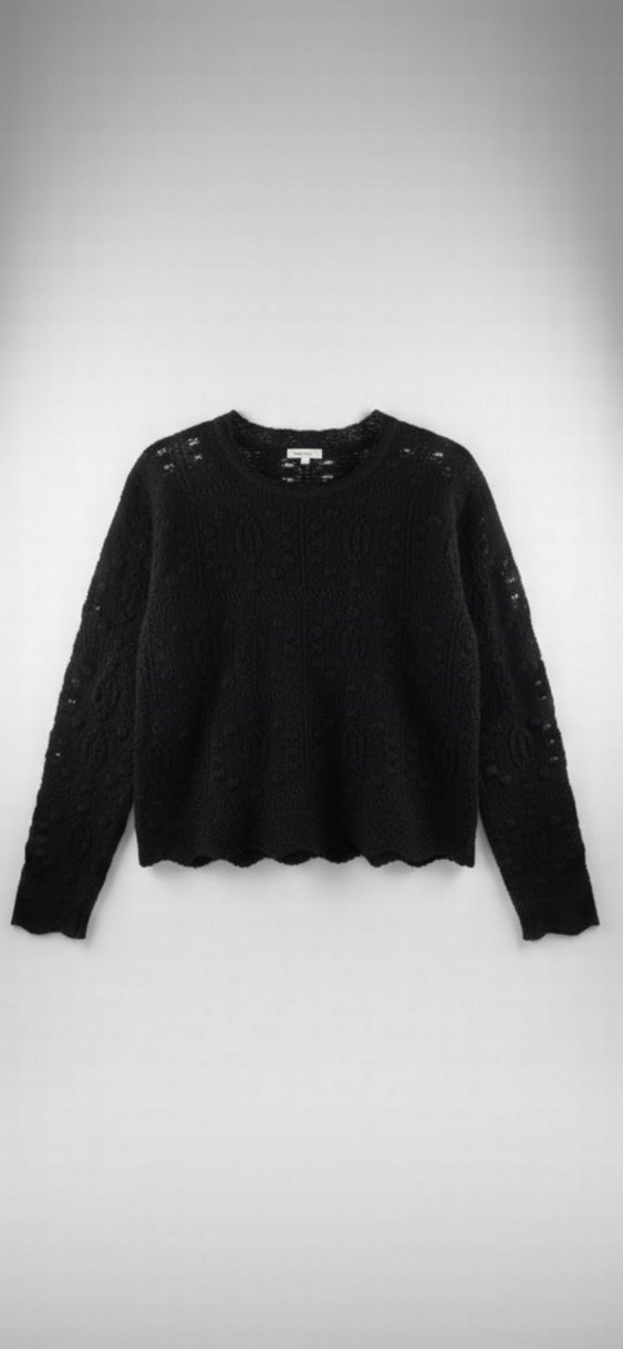 Kadın Siyah Örgü Gotik Kazak - Görsel 2