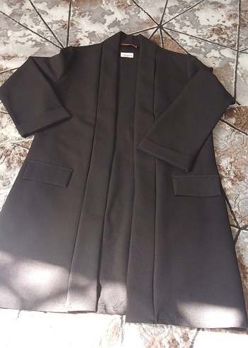 siyah uzun blazer ceket - Görsel 5