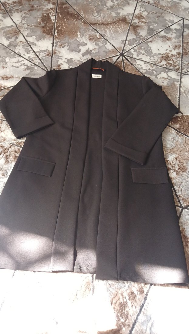 siyah uzun blazer ceket - Görsel 5