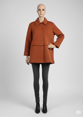 Düğmeli Kahverengi oversize hırka/kap