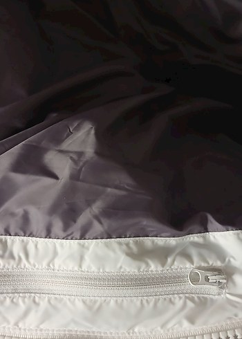 Beyaz Midi Şişme Mont Kapüşonlu - Görsel 9