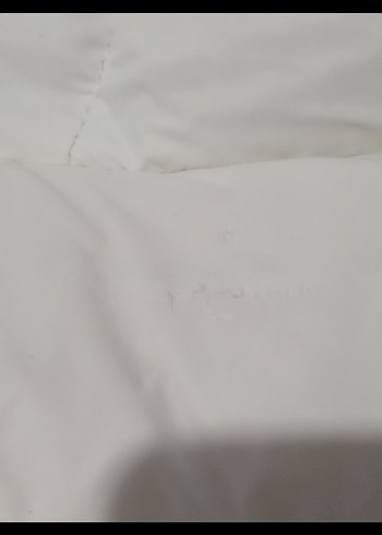 Beyaz Midi Şişme Mont Kapüşonlu - Görsel 6