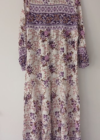 Uzun, Bağcıklı Bohem Pamuk Elbise - Görsel 2