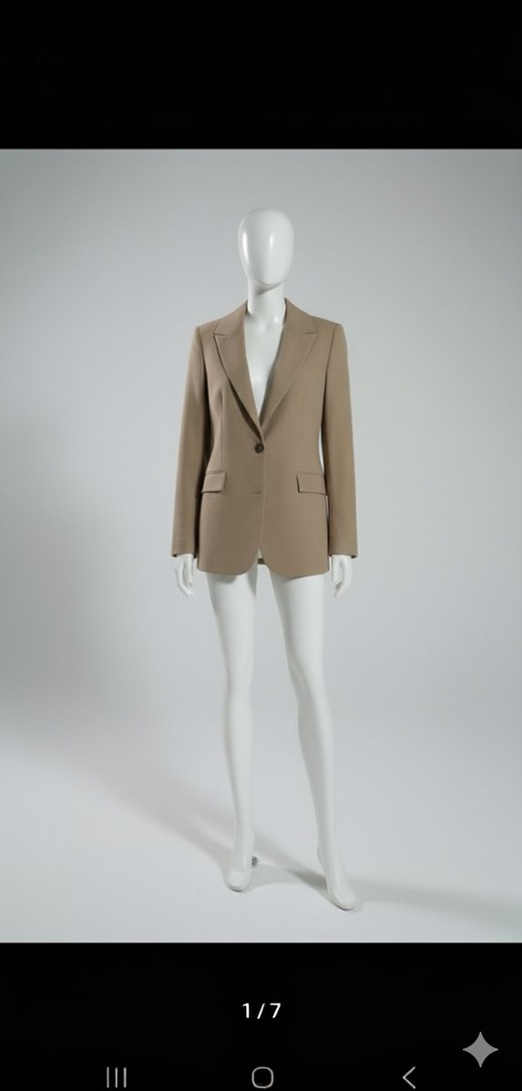 Bej Kadın Klasik Kesim Blazer Ceket - Görsel 2