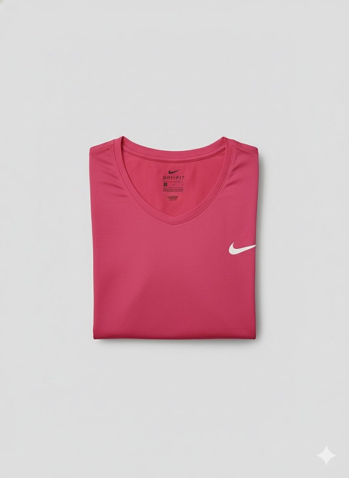 Nike Pro Pembe V Yaka Kadın Spor Tişörtü - Görsel 2