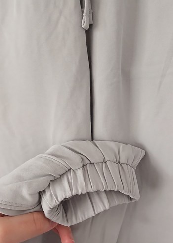 Gri Regular Fit Keten unisex Pantolon - Görsel 5