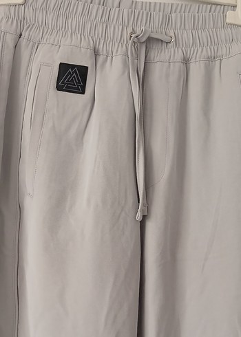 Gri Regular Fit Keten unisex Pantolon - Görsel 2