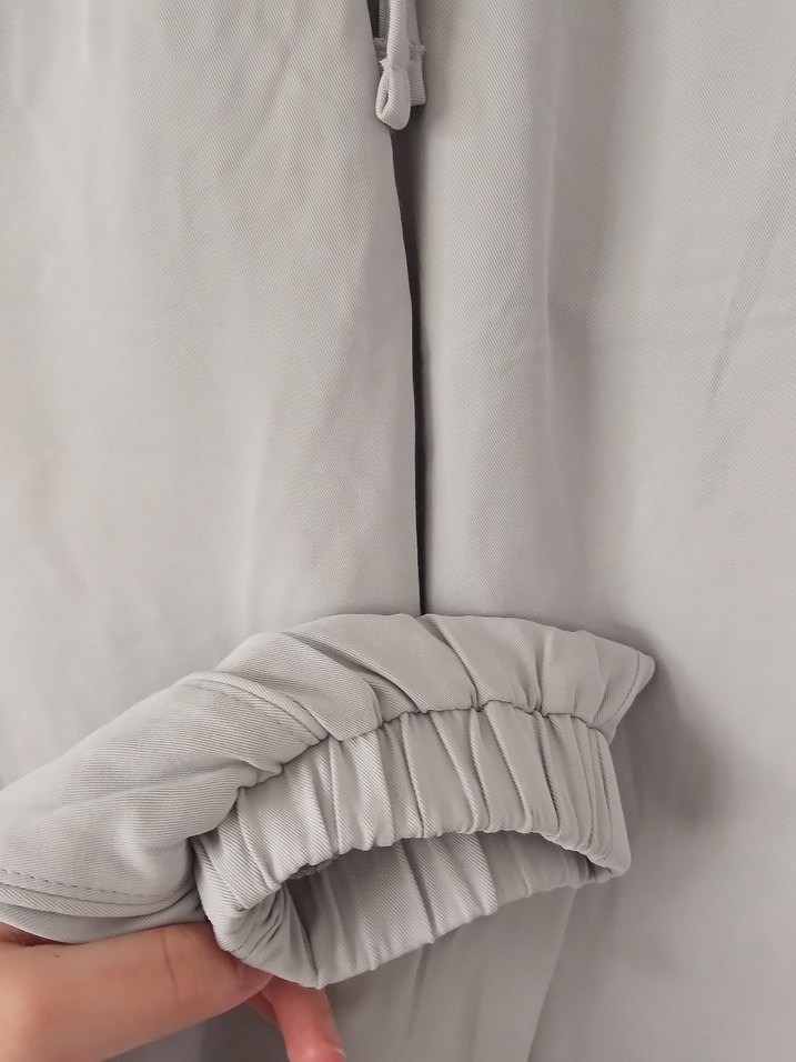 Gri Regular Fit Keten unisex Pantolon - Görsel 5