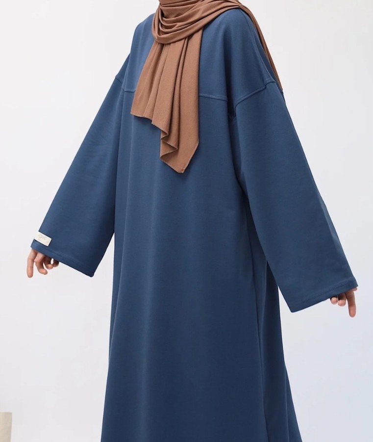 Lemaye geniş kol tesettür elbise, ferace - Görsel 2