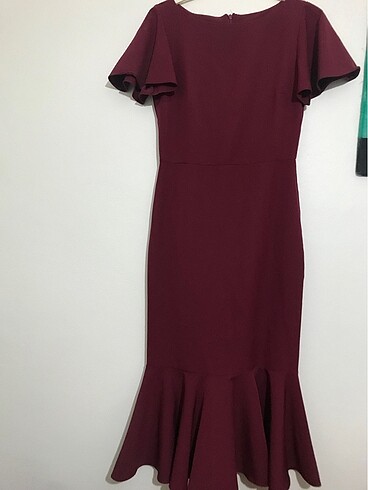 Trendyol & Milla midi bordo elbise