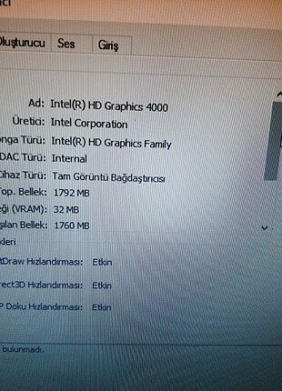 Beden LENOVO G580 İ5 3210M 2.5GHZ