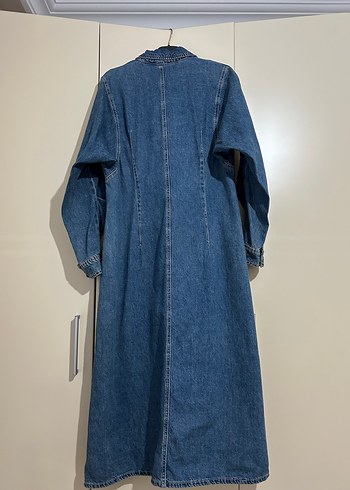 Uzun Kollu Mavi Denim Kadın Elbise - Görsel 3