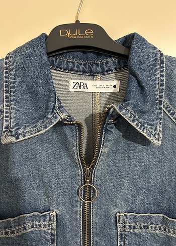 Uzun Kollu Mavi Denim Kadın Elbise - Görsel 4