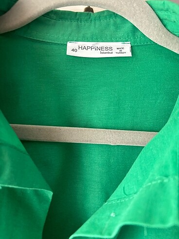 l Beden Yeşil geniş kesim gömlek
