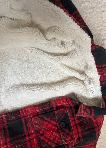 Zara Erkek Çocuk Kırmızı Ekose Düğmeli Kaban - Görsel 3