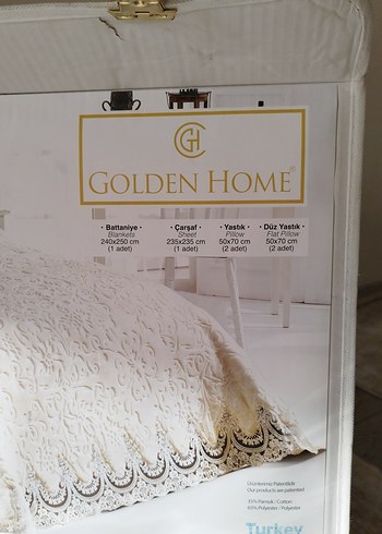 Diğer Golden Home Beyaz Desenli Nevresim Takımı