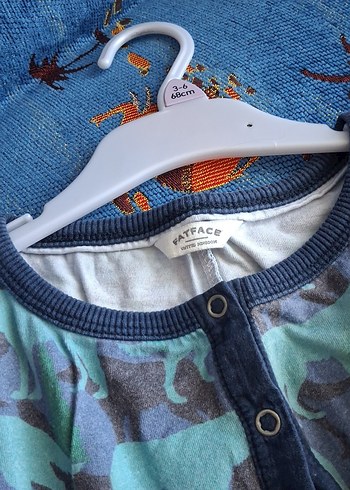 Turkuaz Gri Desenli Erkek Çocuk Pijama tulum - Görsel 4