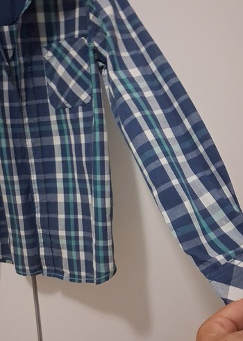 Mavi Ekoseli Erkek cocuk Gömlek - Görsel 4