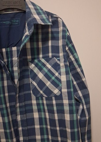 Mavi Ekoseli Erkek cocuk Gömlek - Görsel 3