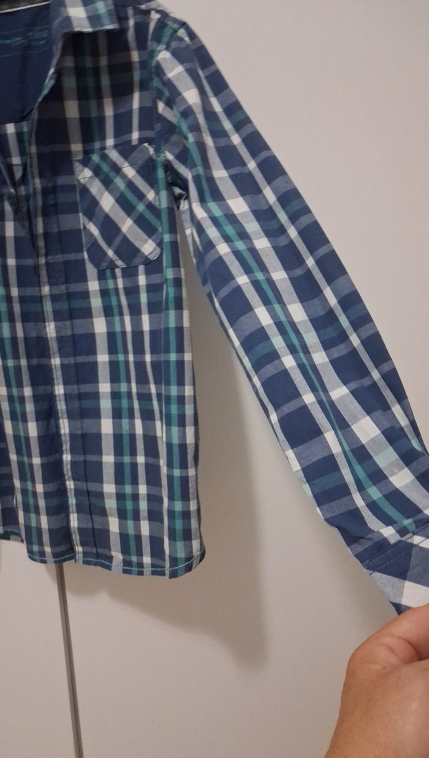 Mavi Ekoseli Erkek cocuk Gömlek - Görsel 4