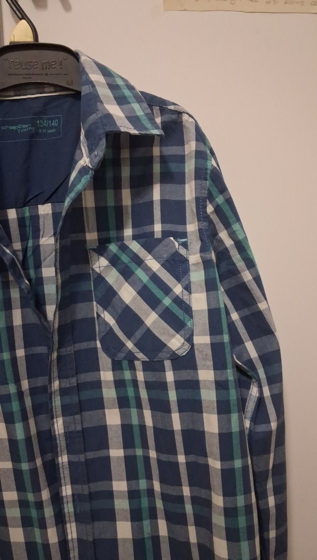 Mavi Ekoseli Erkek cocuk Gömlek - Görsel 3