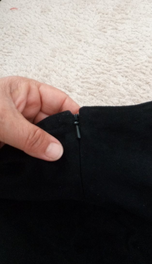 Siyah Süet Kadın Kazak, Tüylü Detaylı, Uzun Kollu - Görsel 4