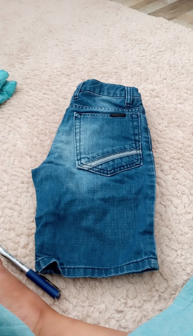 Erkek Mavi Denim Rahat Kesim Şort - Görsel 3