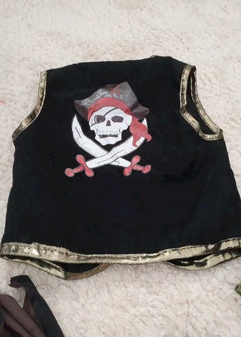 Kahverengi Nakışlı Çocuk Korsan Kostümü - Görsel 3