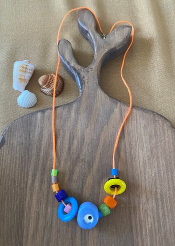 Renkli cam Boncuklu Uzun Kolye - Görsel 2