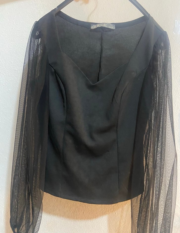 Deri Kemerli Mini Kadın Bluz - Görsel 5