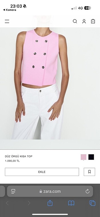 Zara crop yelek
