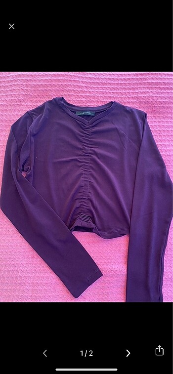 Trendyol & Milla Mor trendyolmilla uzun kollu crop s beden