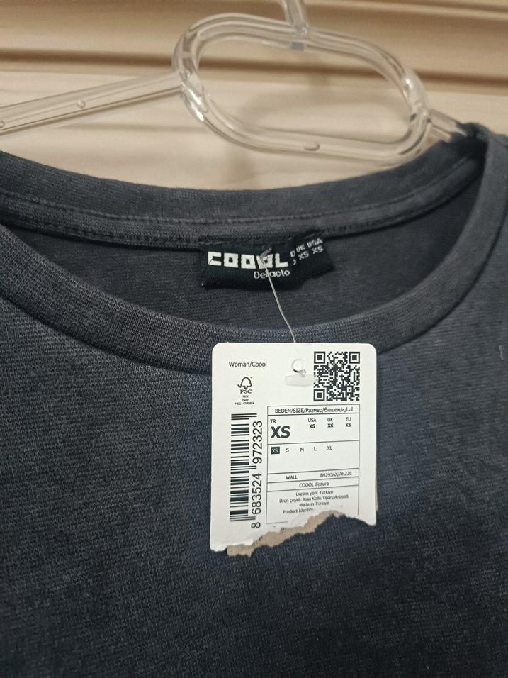 Gri Kısa Kollu crop - Görsel 2